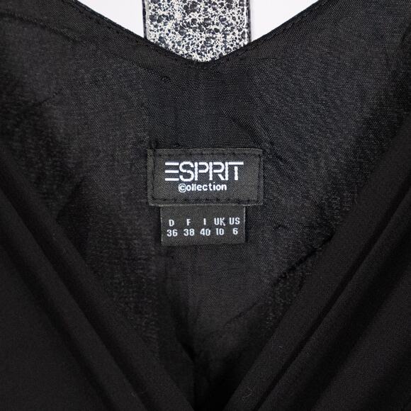 Y2K ESPRIT Black Babydoll Top Size 6 Lace Dark Fairy Whimsigoth Sheer Romantic - Picture 7 of 7